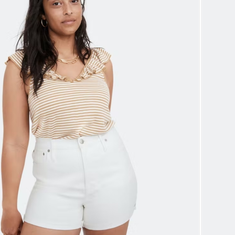 Madewell white high rise shorts